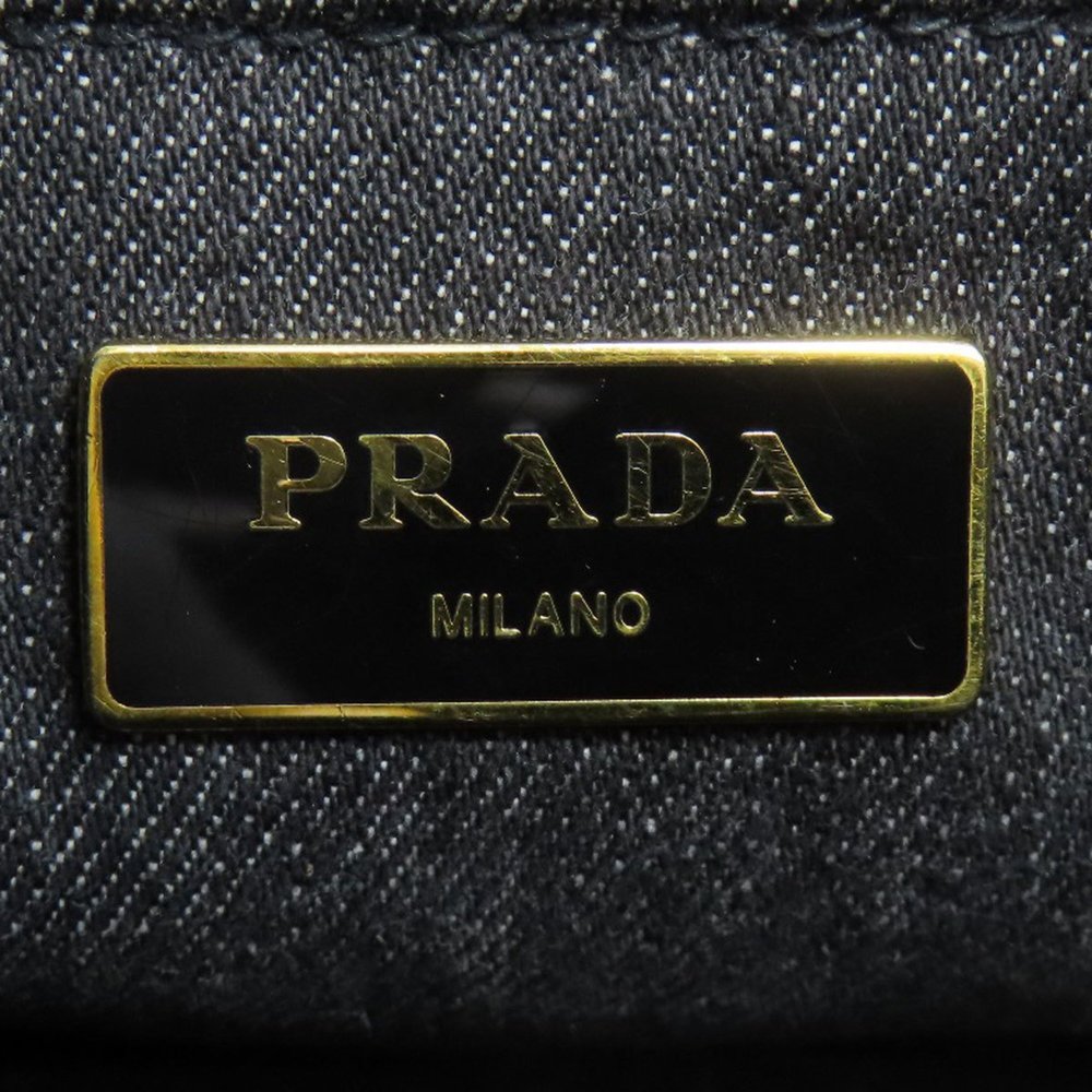 PRADA 1BG439 Canapa Handbag Denim Women's - Picture 6 of 11